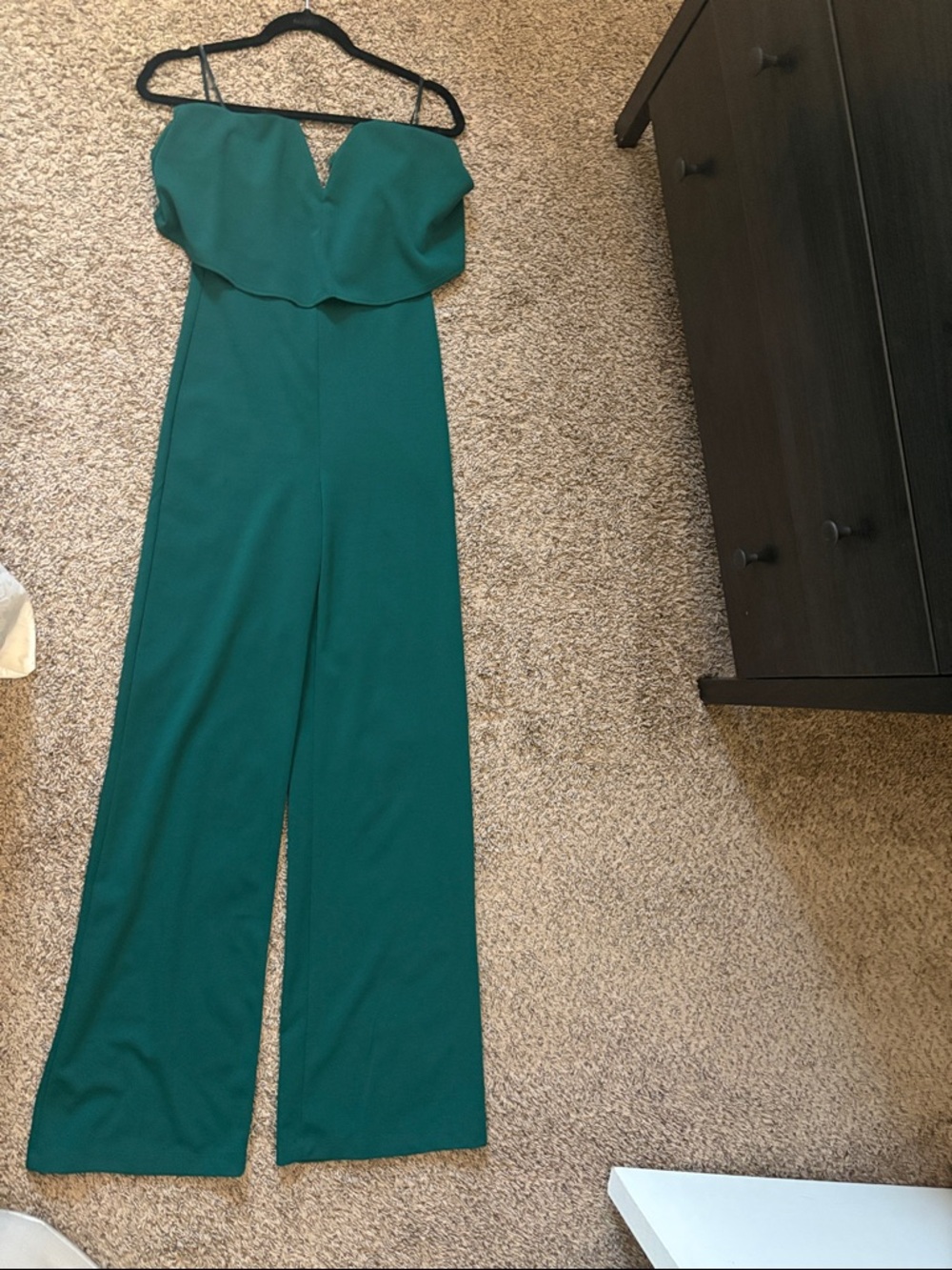 Lulu's Strapless Teal Wide-Leg Jumpsuit
